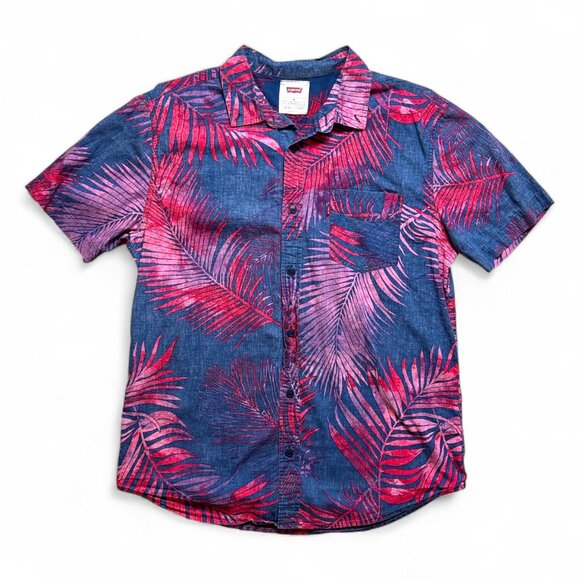 Levi's Other - Levi's Blue and Red Leaf Print Button Down